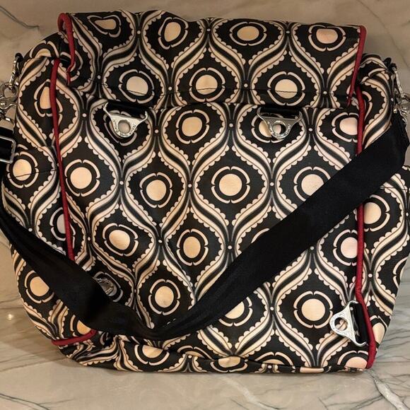 Petunia Pickle Bottom Black & Cream Baby Diaper Bag Tote (Large) - Picture 3 of 6